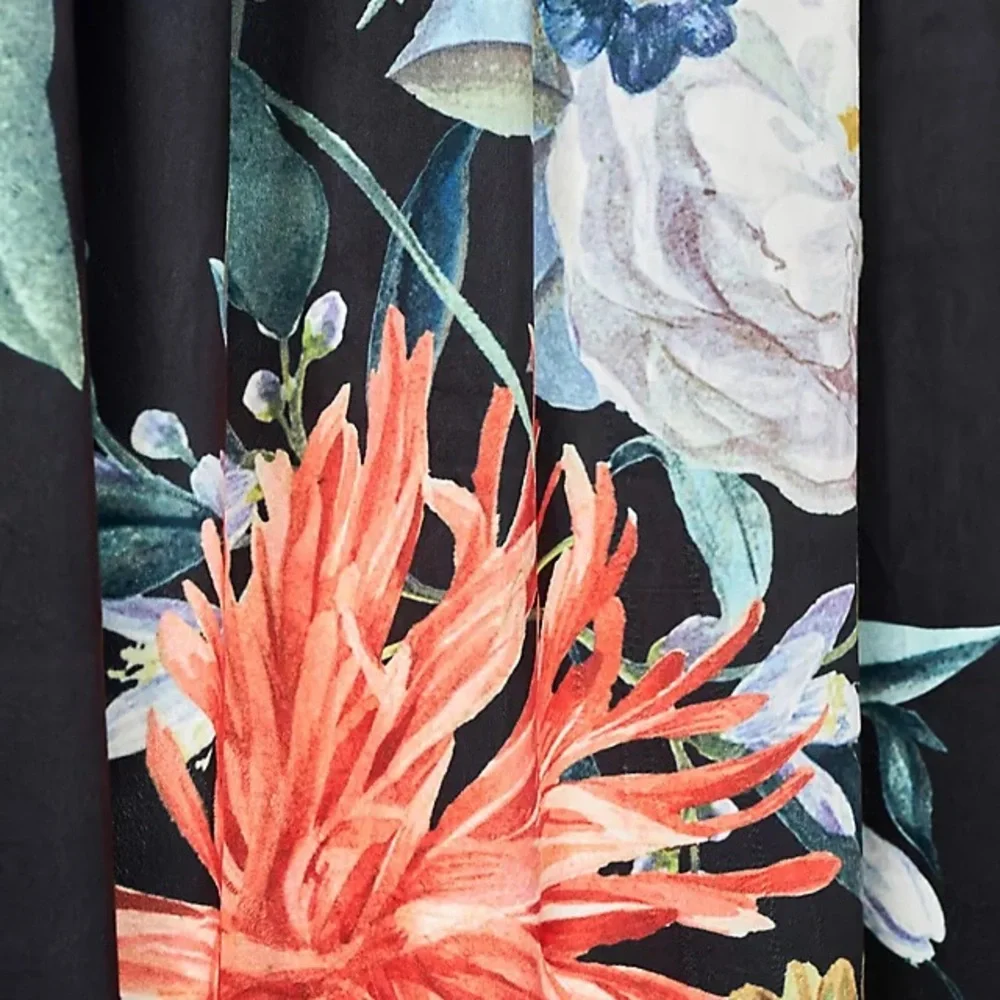 Anthropologie Jadie Floral Velvet Curtain Panel